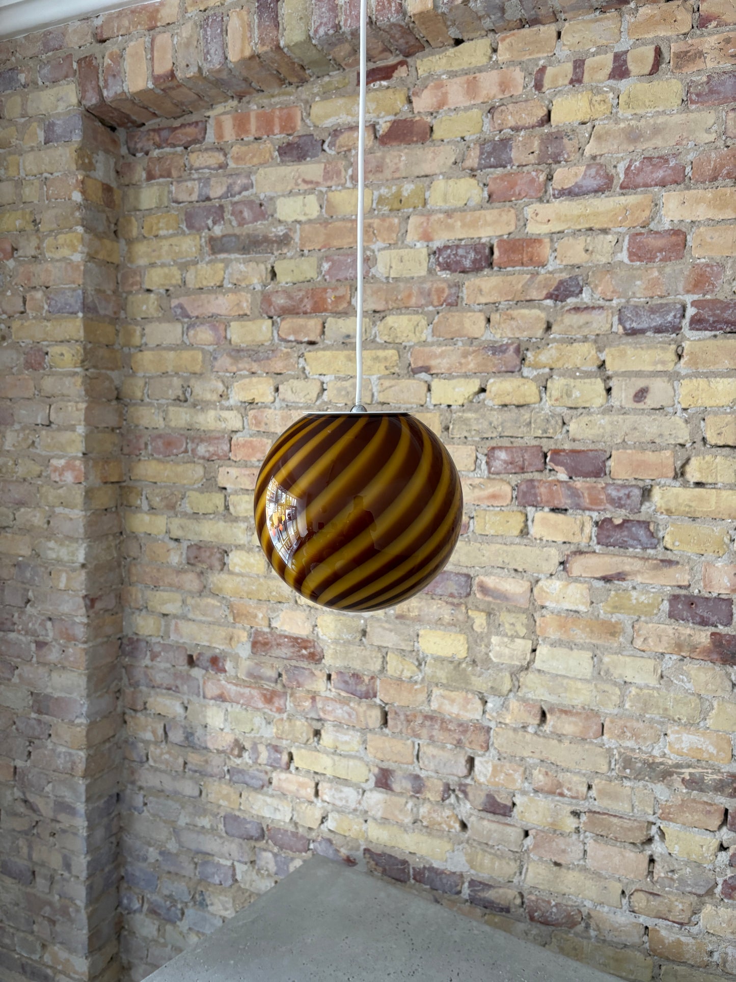 Amber/dark yellow Murano pendant light, 20 cm