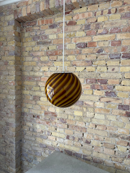 Amber/dark yellow Murano pendant light, 20 cm