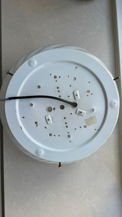 Beautiful vintage Murano ceiling lamp in white swirl, 30 cm