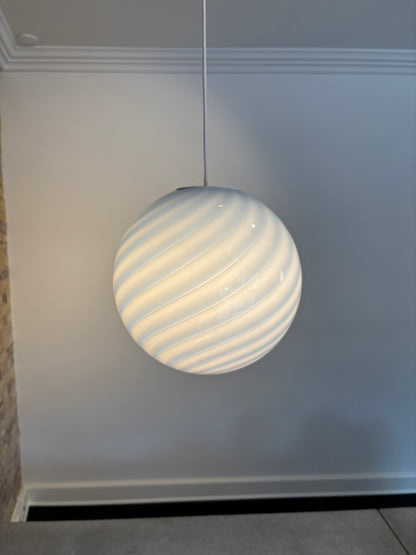 Murano pendant light with blue swirl, 30 cm