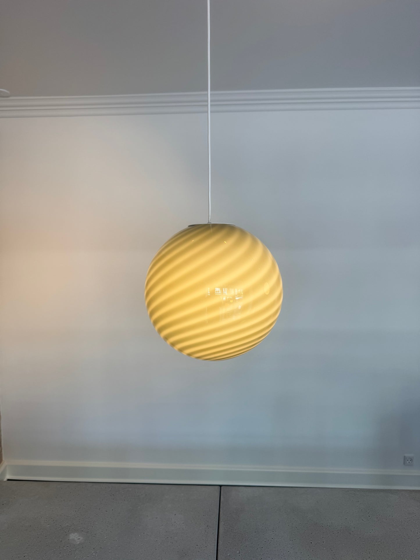 Lime grøn Murano pendel, 30 cm