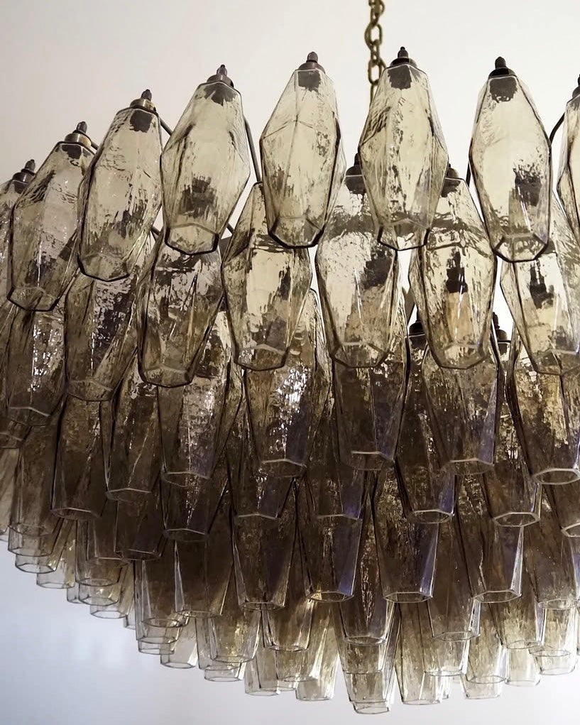 Murano chandelier | Poliedri | 185 glasses | Smoked