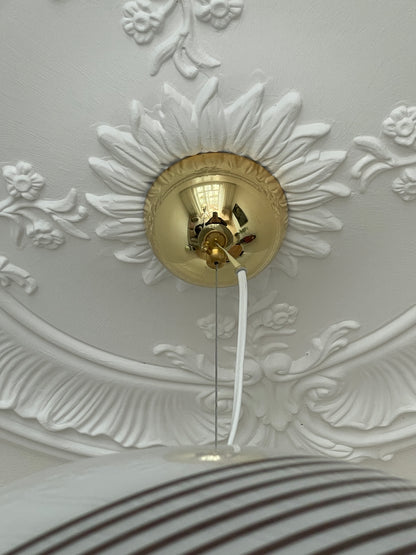 Vintage Murano pendant lamp with brown swirl, 45 cm