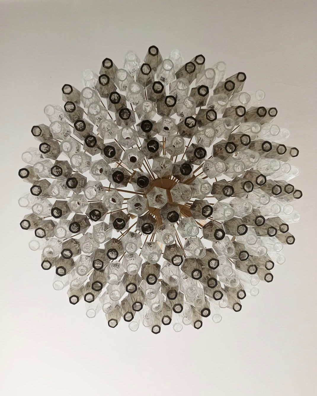 Murano lysekrone | Poliedri | 185 glas | Klar/smoked