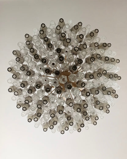 Murano lysekrone | Poliedri | 185 glas | Klar/smoked