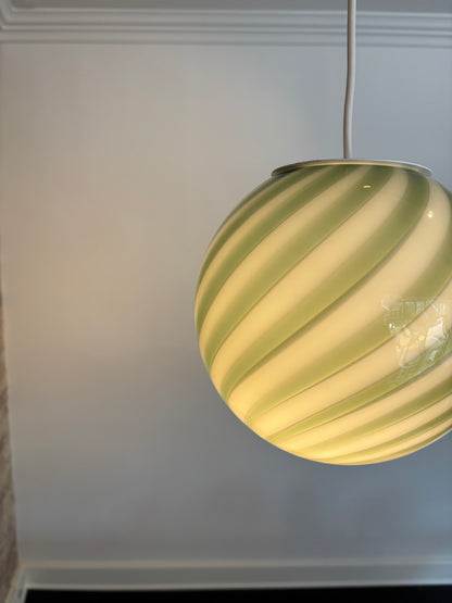 Mørkegrøn Murano pendel, 20 cm