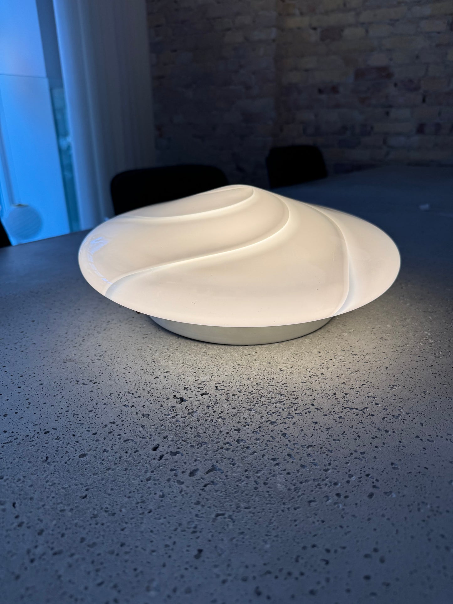 Hvid vintage Murano plafond lampe, 30 cm