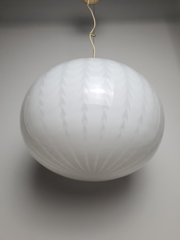 White vintage Murano peacock pendant lamp, 43 cm