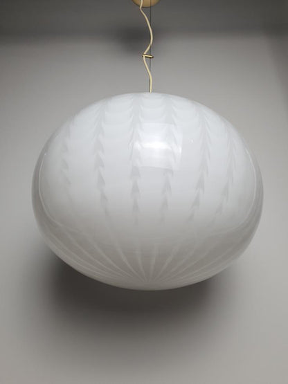 White vintage Murano peacock pendant lamp, 43 cm