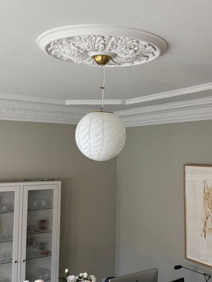 Hvid Murano peacock loftlampe, 30 cm