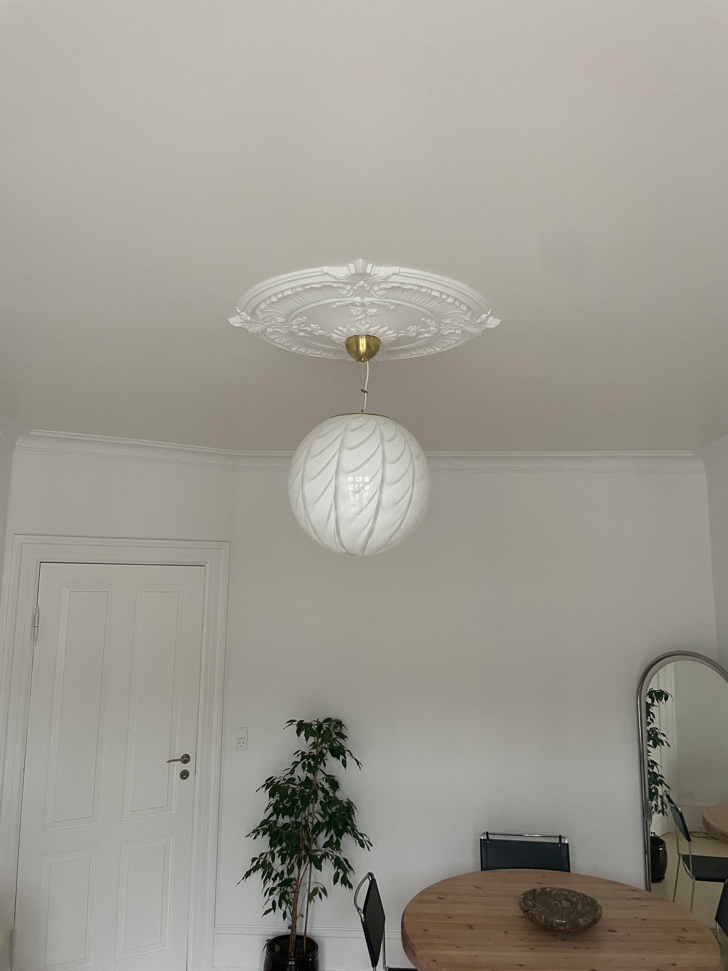 Hvid Murano peacock loftlampe, 40 cm