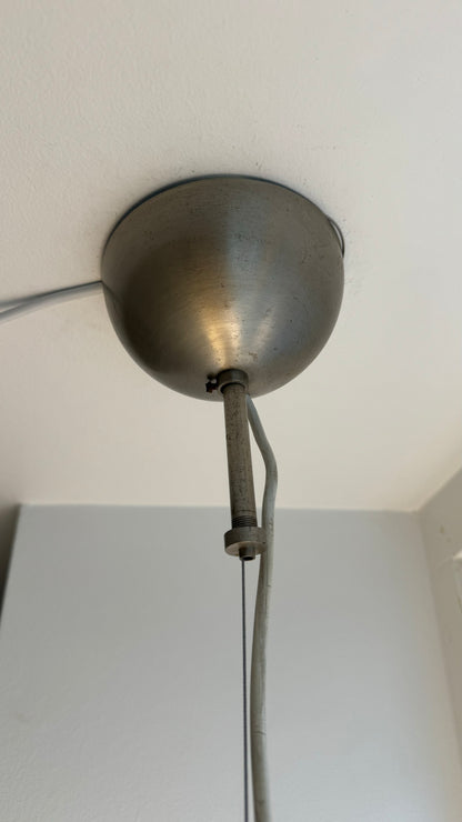 Murano oval pendant with white swirl, 35 cm