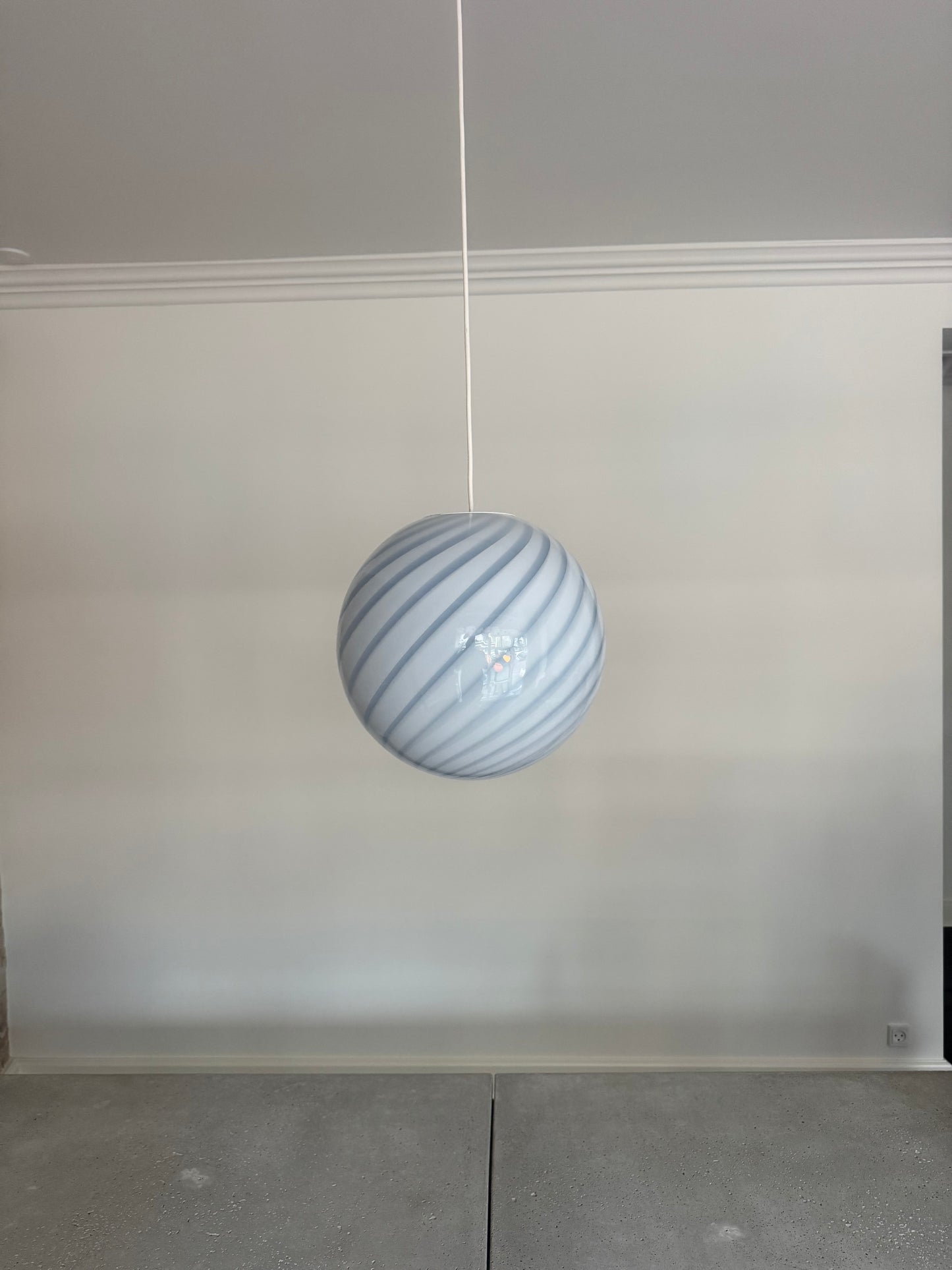 Lyseblå Murano pendel, 30 cm