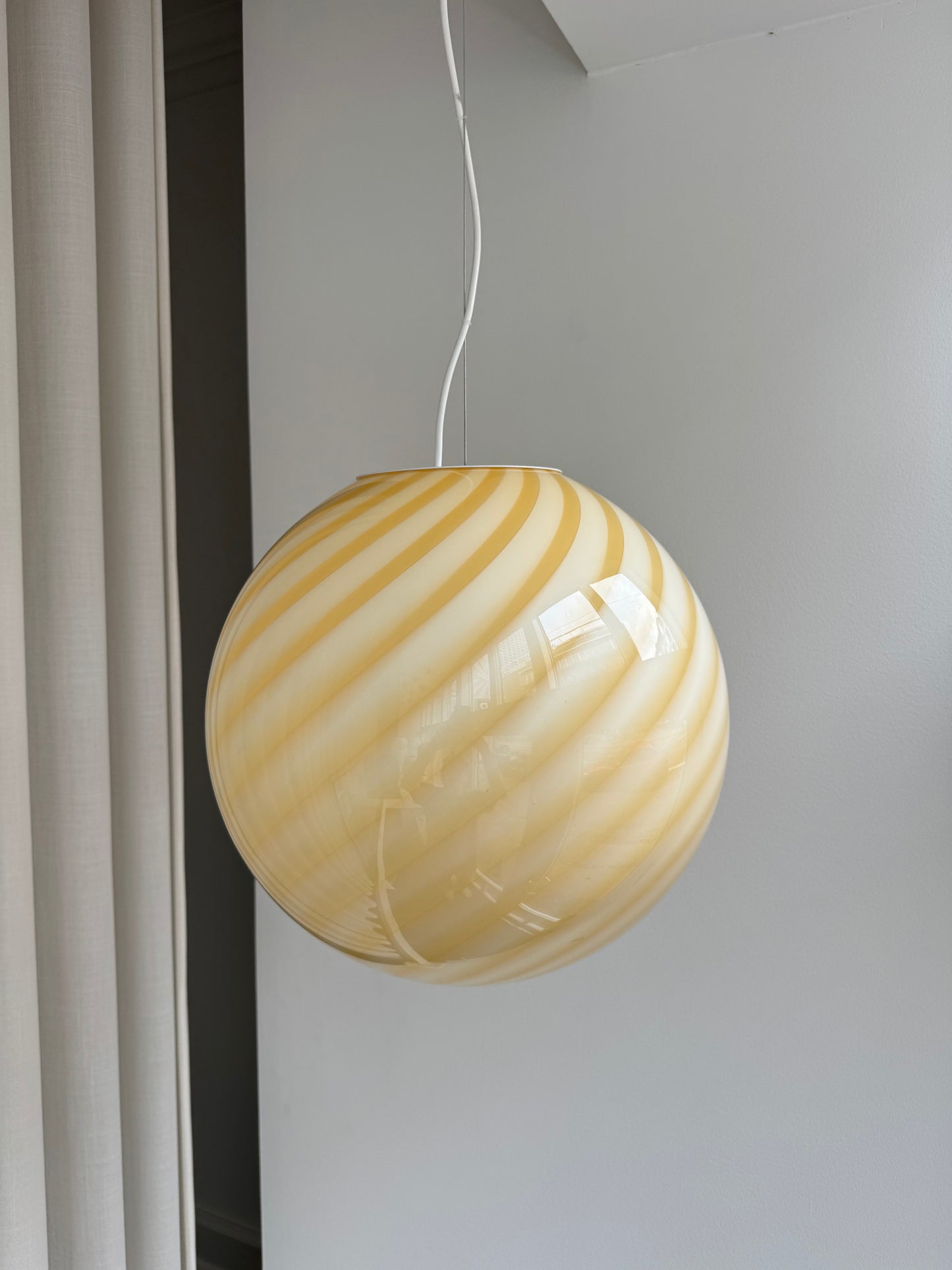 Stor gul Murano loftlampe, 40 cm