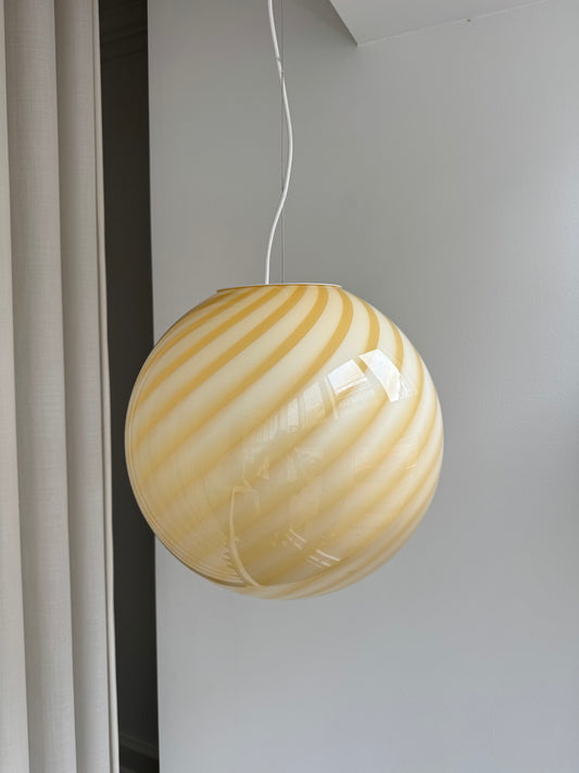 Stor gul Murano loftlampe, 40 cm