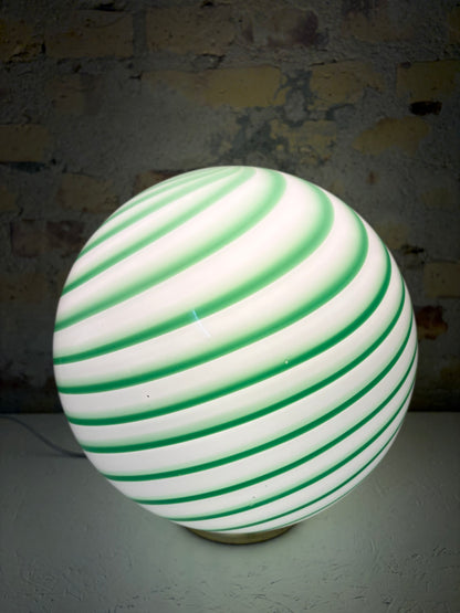 Grøn swirl Murano candy pendel, 30 cm - 2. sortering
