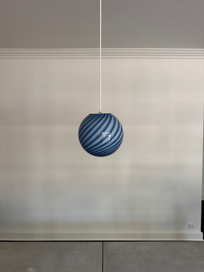 Mørkeblå candy Murano pendel, 20 cm