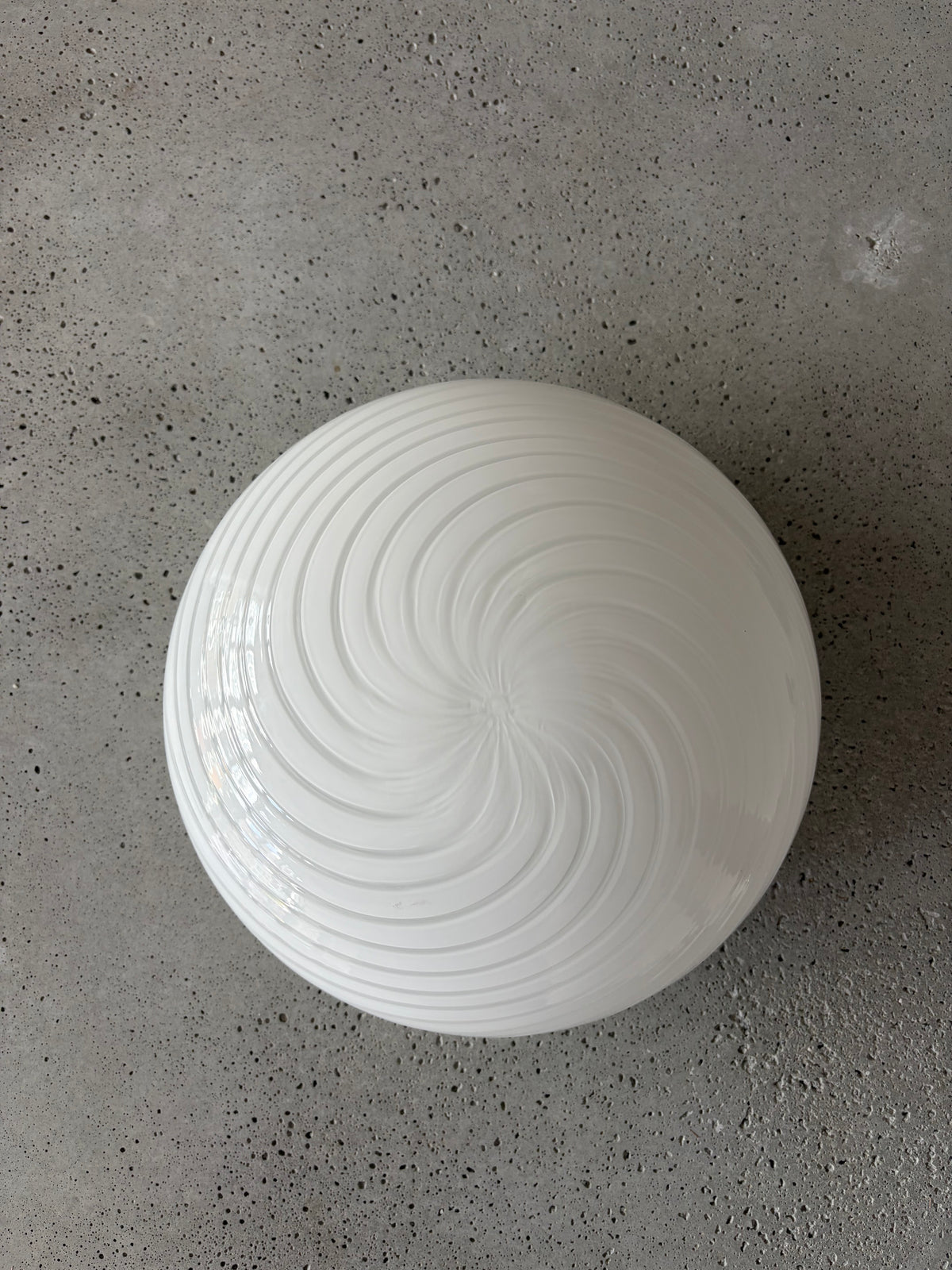 Vintage Murano flush mount lamp with engraving, 27 cm
