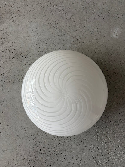 Vintage Murano flush mount lamp with engraving, 27 cm