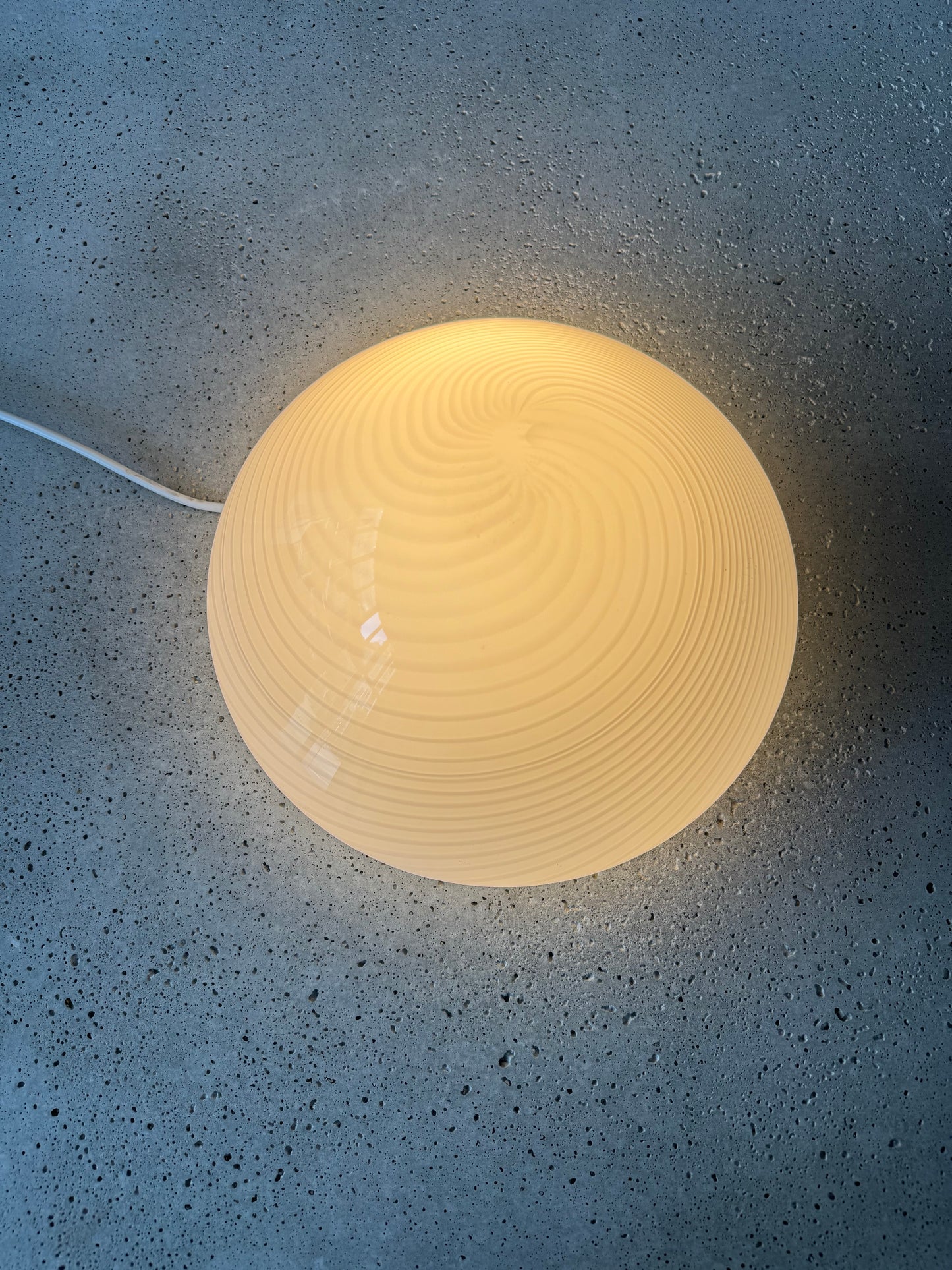 Hvid vintage Murano plafond lampe, 30 cm