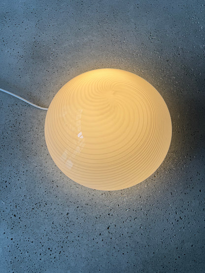 Hvid vintage Murano plafond lampe, 30 cm