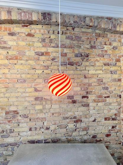 Red swirl Murano pendant lamp, 20 cm