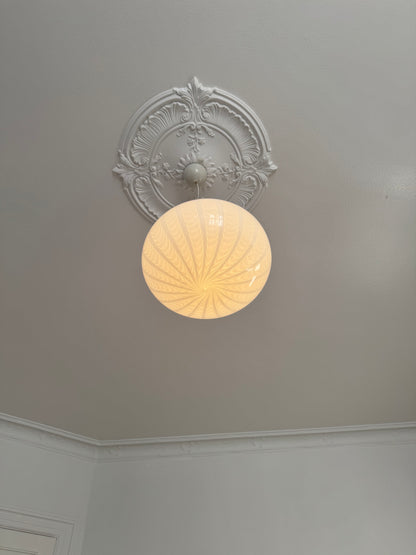 Vintage Murano pendant with peacock swirl, 40 cm