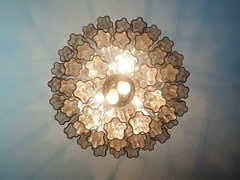 Murano Chandelier | Tuber | 48 Glass Pieces | Smoke-colored Glass