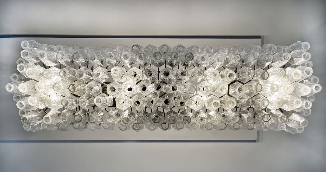Murano chandelier | Poliedri | 138 glass | Clear