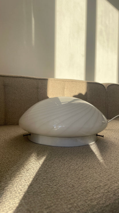 Murano plafond i klassisk hvid swirl, 30 cm