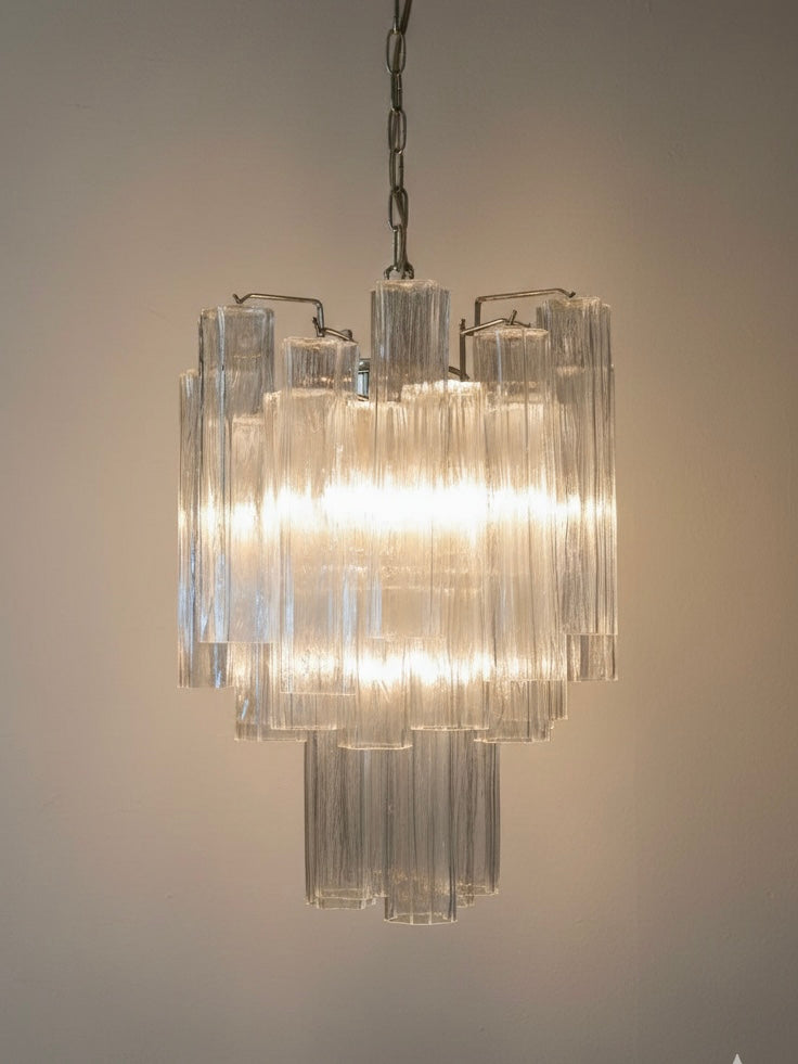 Murano lysekrone | Tuber | 30 glas | Klart glas