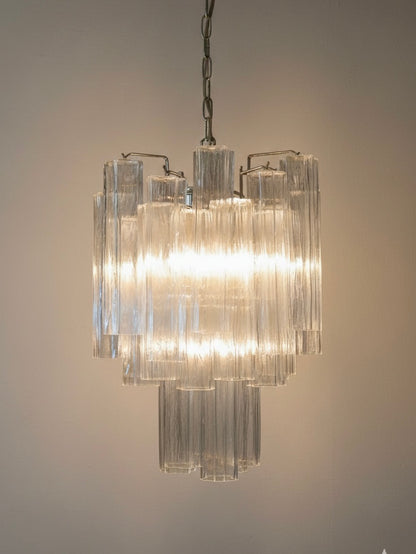 Murano lysekrone | Tuber | 30 glas | Klart glas