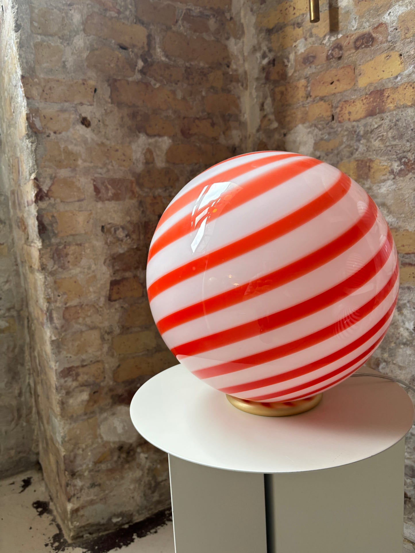 Rød candy murano bordlampe, 30 cm