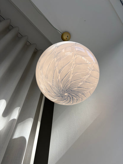 Lyseblå Murano peacock pendel, 40 cm