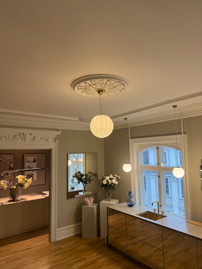 Hvid Murano peacock loftlampe, 30 cm