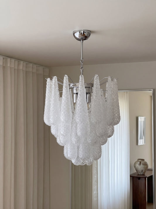 Murano lysekrone | Dråber | 41 glas | Klart glas