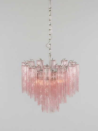 Murano lysekrone | Tuber | 36 glas | Lyserød/rosa