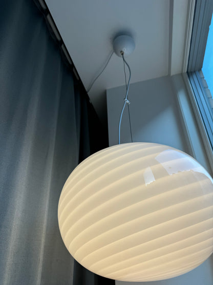 White vintage Murano pendant lamp, 40 cm