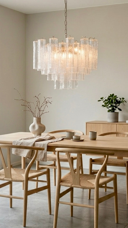 Murano lysekrone | Tuber | 36 glas | Klart glas