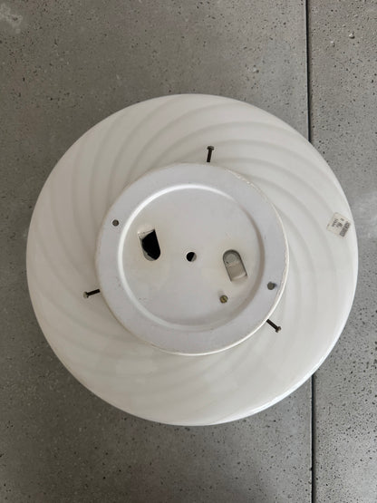 White vintage Murano ceiling lamp with white swirl, 40 cm