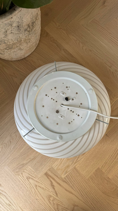 Large Murano ceiling lamp in classic white swirl, 39 cm