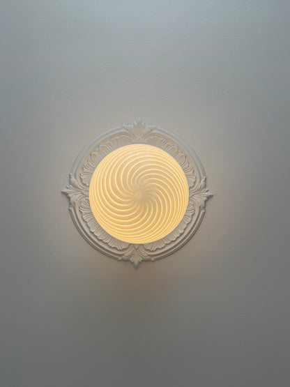 Classic Vintage Murano pendant lamp with engraving, 41 cm