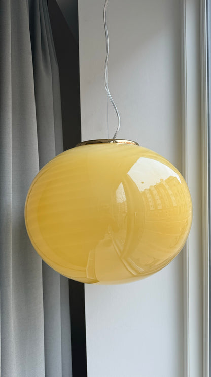 Murano pendant in yellow swirl, 40 cm