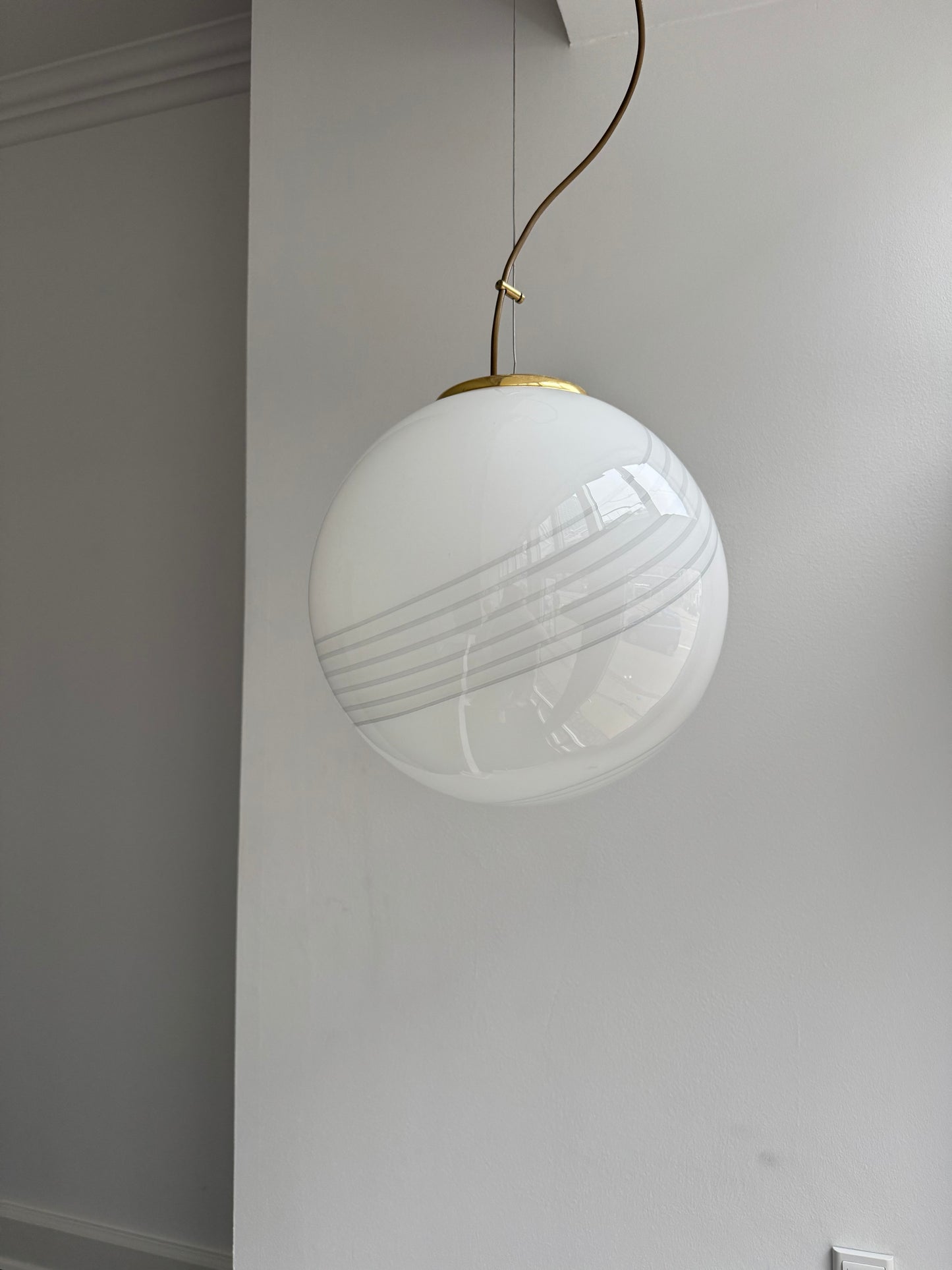 Vintage Murano pendel i grålig farve, 35 cm