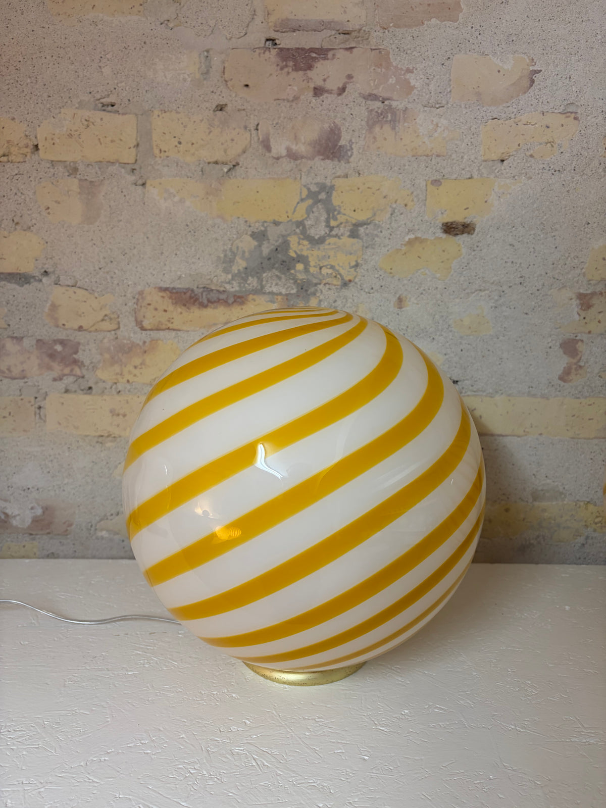 Murano candy loftlampe med gul swirl, 30 cm - 2. sortering