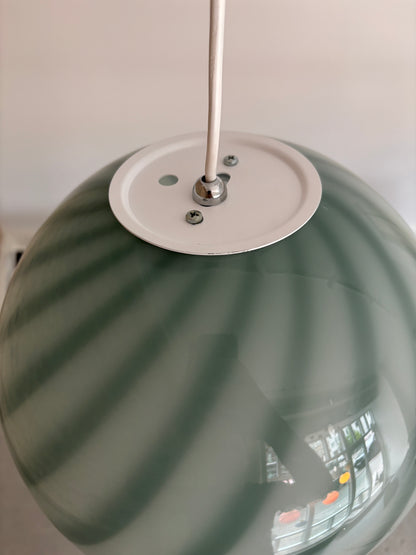 Dark green Murano swirl pendant light, 30 cm