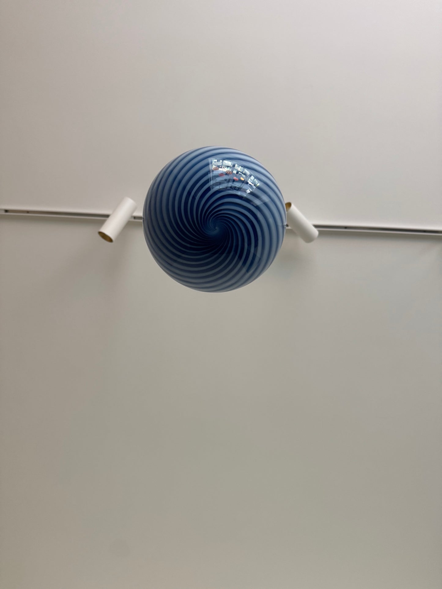 Mørkeblå candy Murano pendel, 20 cm