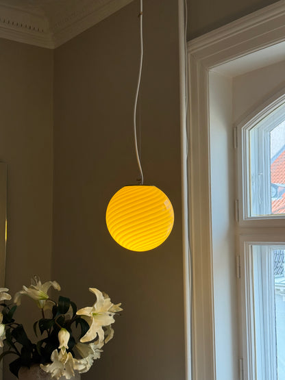 Cream-colored round Murano pendant, 20 cm