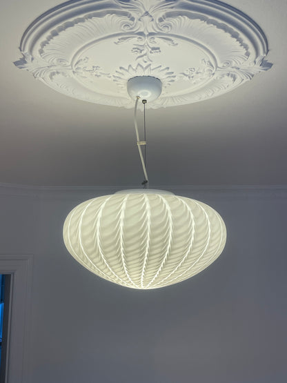 Hvid vintage Murano peacock pendel, 42 cm