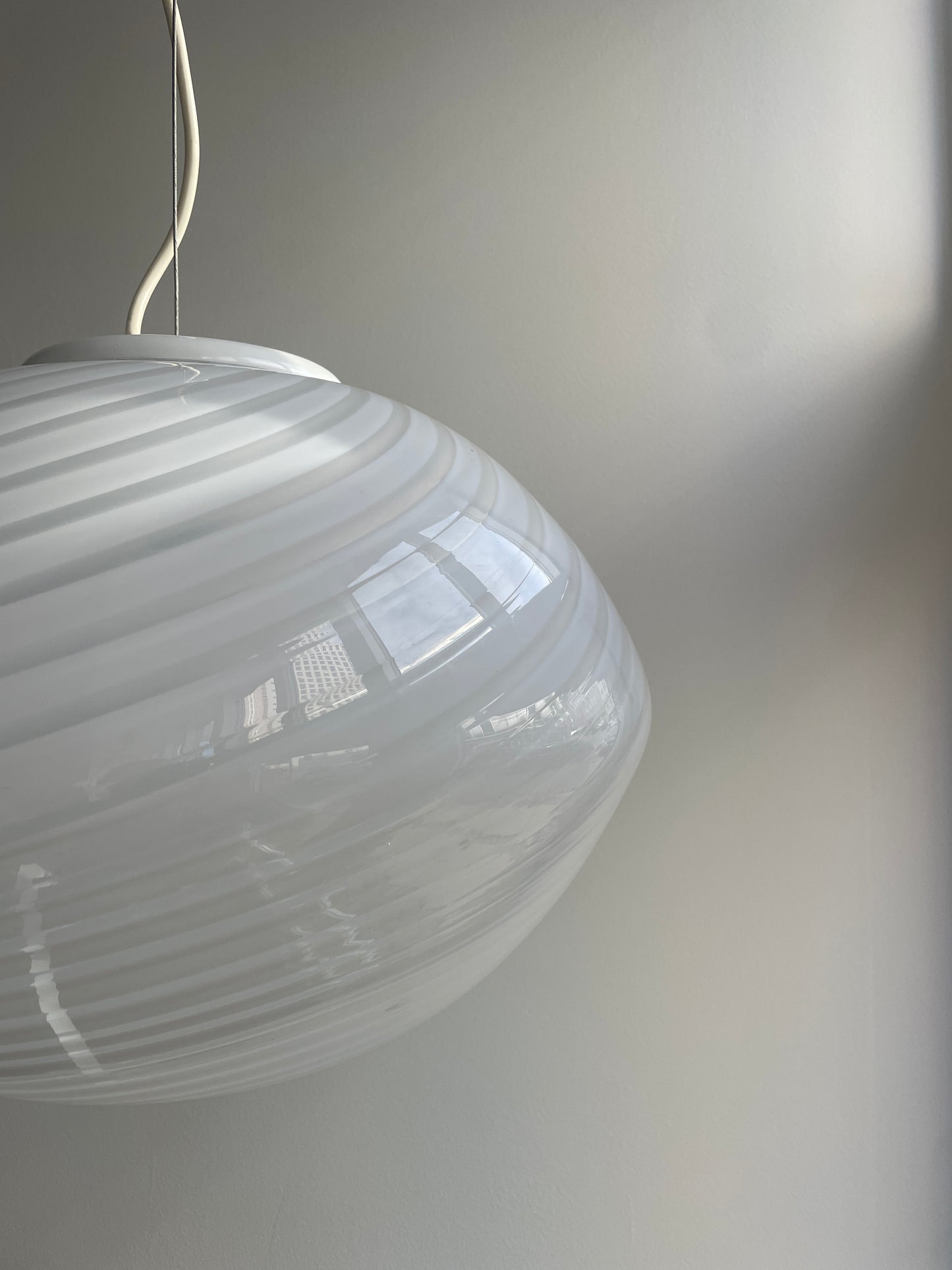 Hvid vintage Murano pendel, 40 cm